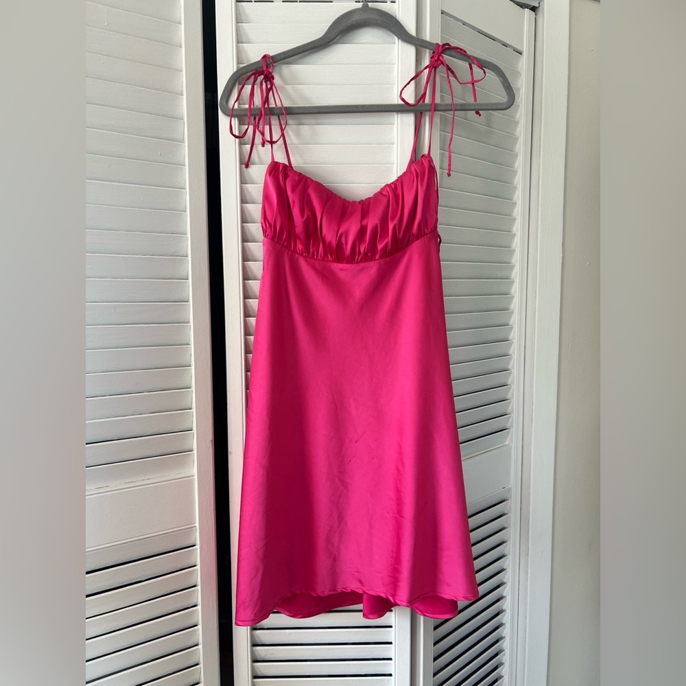 Superdown Fuchsia Ruffled Dress